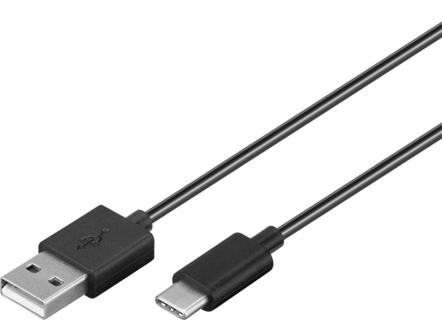 USB-C billadesæt - 2,1A, inkl. USB-C kabel, Sort (1m)