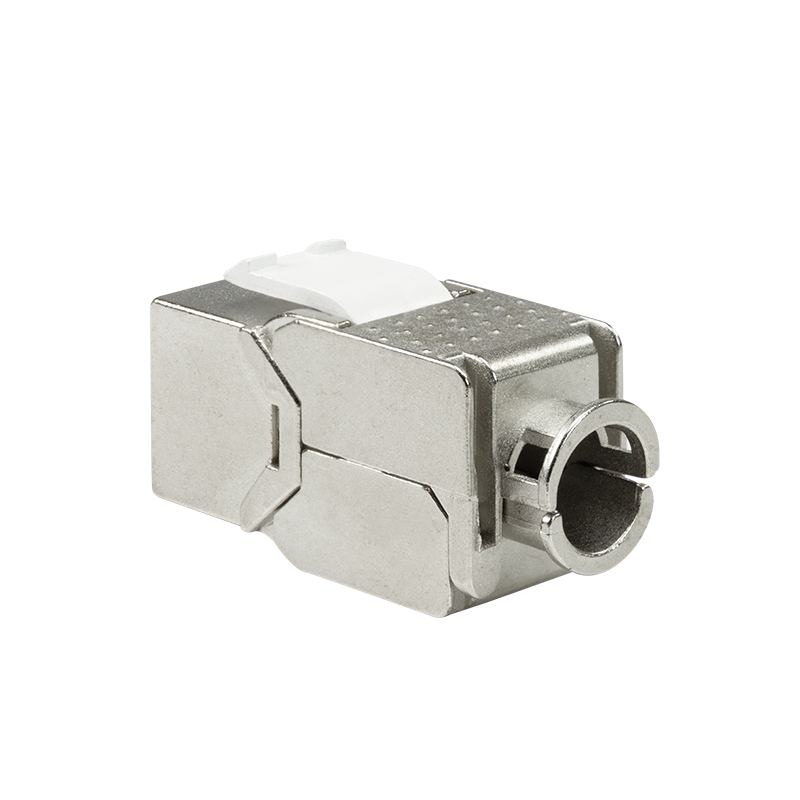 Keystone RJ45 fatning 180° - CAT6a skærmet (Toolless) - slim