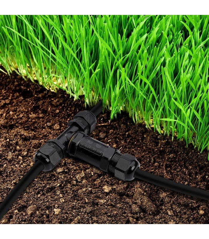 Vandtæt T-kabelsamler IP68 - sort