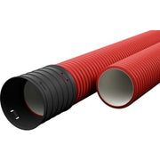 EVOCAB HARD 75/62 mm PE-kabelrør m/muffe, korr./glat, 6 m, rød (Sælges kun i hele længder)