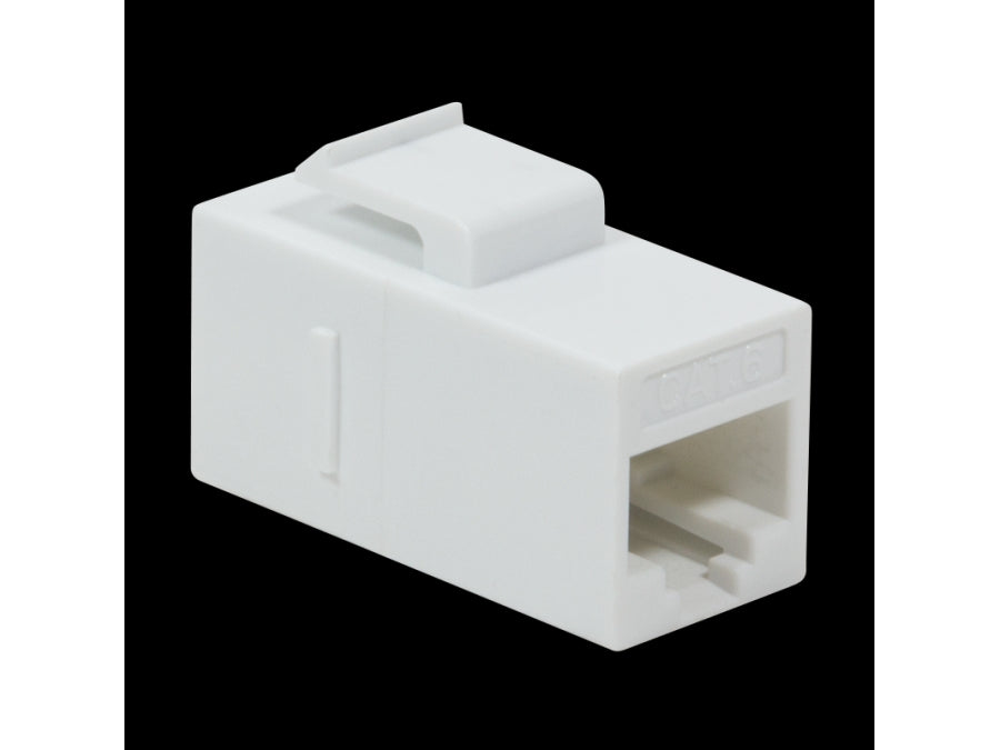 Keystone RJ45 mellemled - CAT6 uskærmet, 2 x RJ45 hun, Hvid