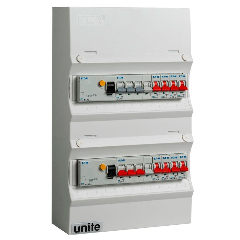 Færdigmonteret gruppetavle -2xHPFI , 1x16A 3P+N , 1x10A 3P+N , 8x10A 1P+N