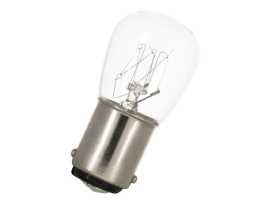 Dværglampe - 240V / 25W, Ba15d sokkel (Ø22x48mm)