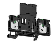 Sort sikringsklemme SNAP IN 2 vandrette tilsutninger 4mm2 med LED (10-36VDC) silringstørrelse ( 5x2