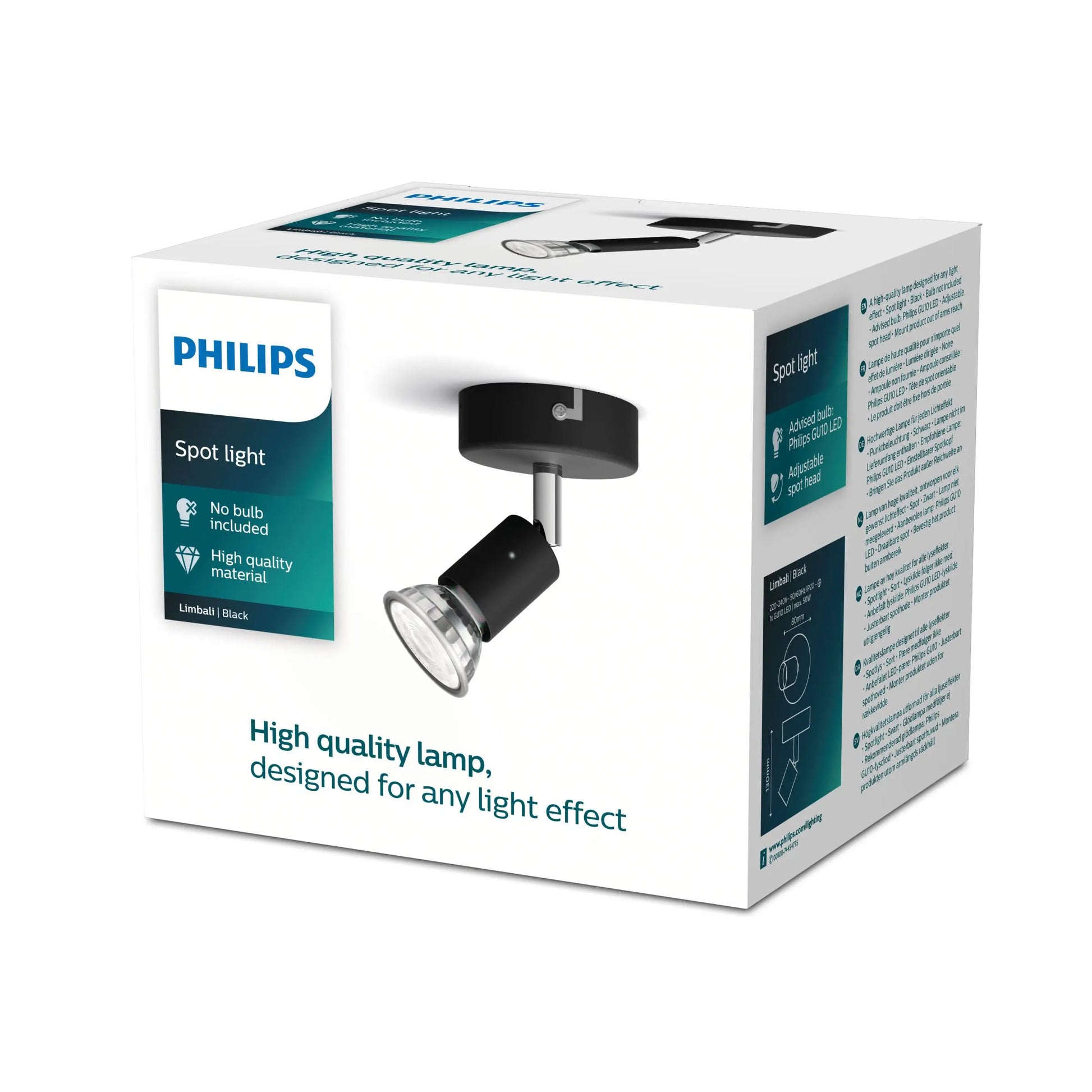 Limbali single spot black 1x50W 230V