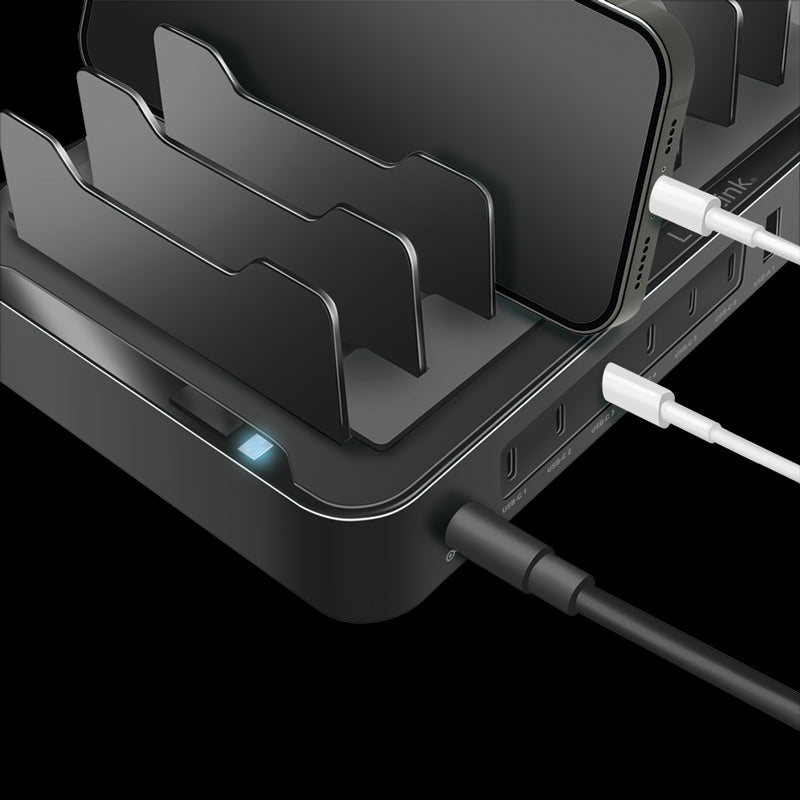 USB-C ladestation - 4xUSB-A, 6xUSB-C, PD+QC, 120W