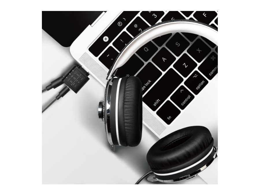 USB-C til 3,5mm JACK adapter m. EQ amp. 44/48/96kHz / 24-bit