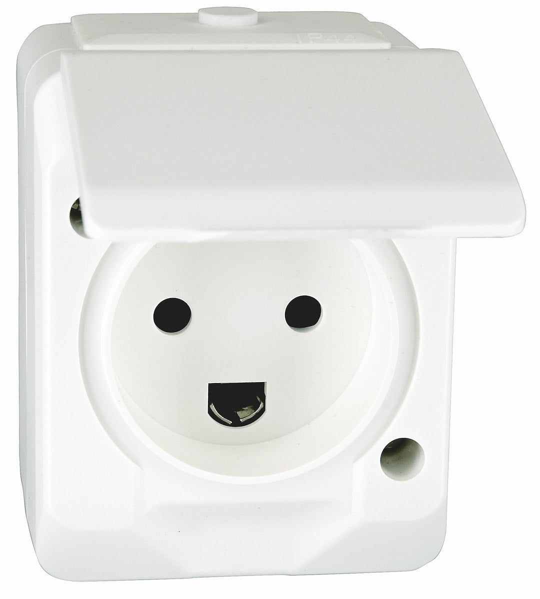 Kapslet stikkontakt IP44 - hvid