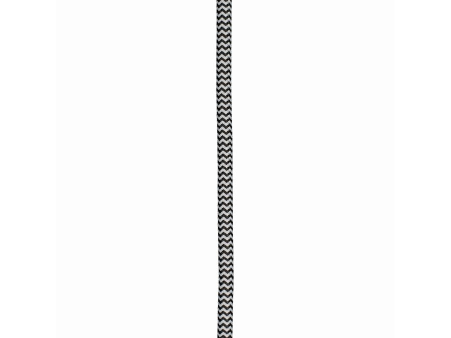 Stofledning - 3x0,75mm², SORT/HVID sildeben (3m)