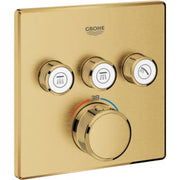 GROHE termostatbatteri 158x158mm udv dele/4kt 3vent messing børs