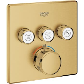 GROHE termostatbatteri 158x158mm udv dele/4kt 3vent messing børs