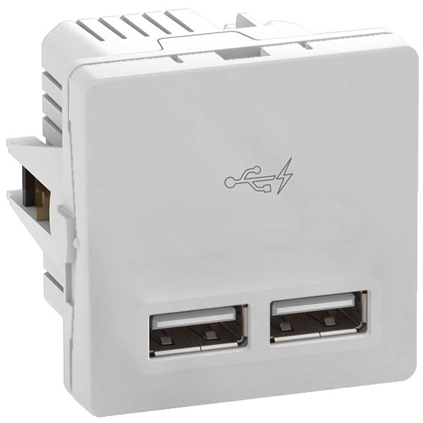 LK Fuga 2xUSB lader 2,1A 1 modul lysegrå