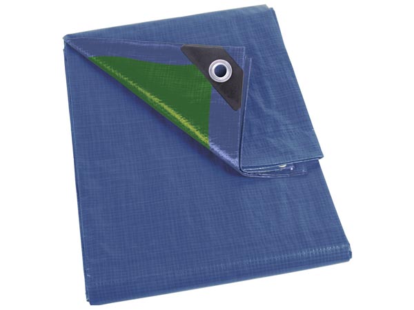 Presenning - 4x5m, 70g/m² letvægt, Blå/grøn