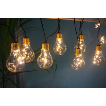 Solcelle lyskæde med 10 pærer-gennemsigtig/klar