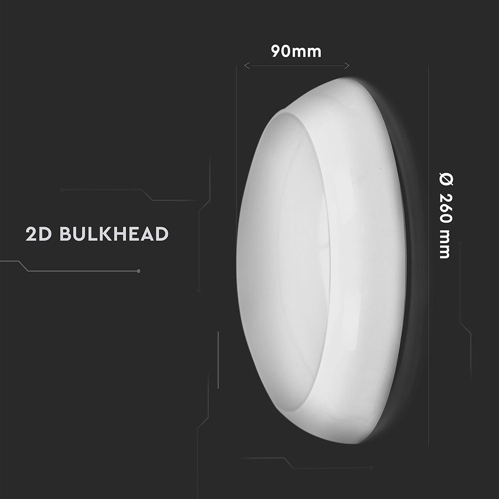 10W Fuldt Runde Dome Lys - Nødbatteri, Samsung Chip, 4000K, IP65, 720lm, RA80, 3 års garanti