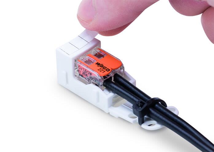 Mont.holder 221-serie klemmemuffe, lodret, snap-in, Sort