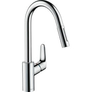 Hansgrohe Focus M41 køkkenarmatur 240 m/udtræk, rustfri stål finish