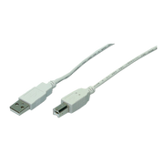 USB 2.0 kabel - A han til B han, Grå (3m)
