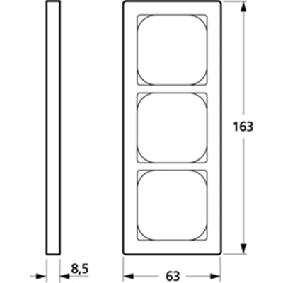 LK Fuga ramme Baseline 63 3m - koksgrå