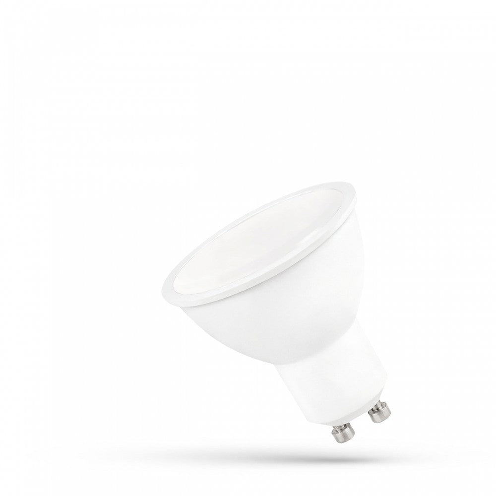 Spectrum LED 9W GU10 Pære - Kold Hvid, Mælkehvid Hætte, 230V Input, 700lm, RA80