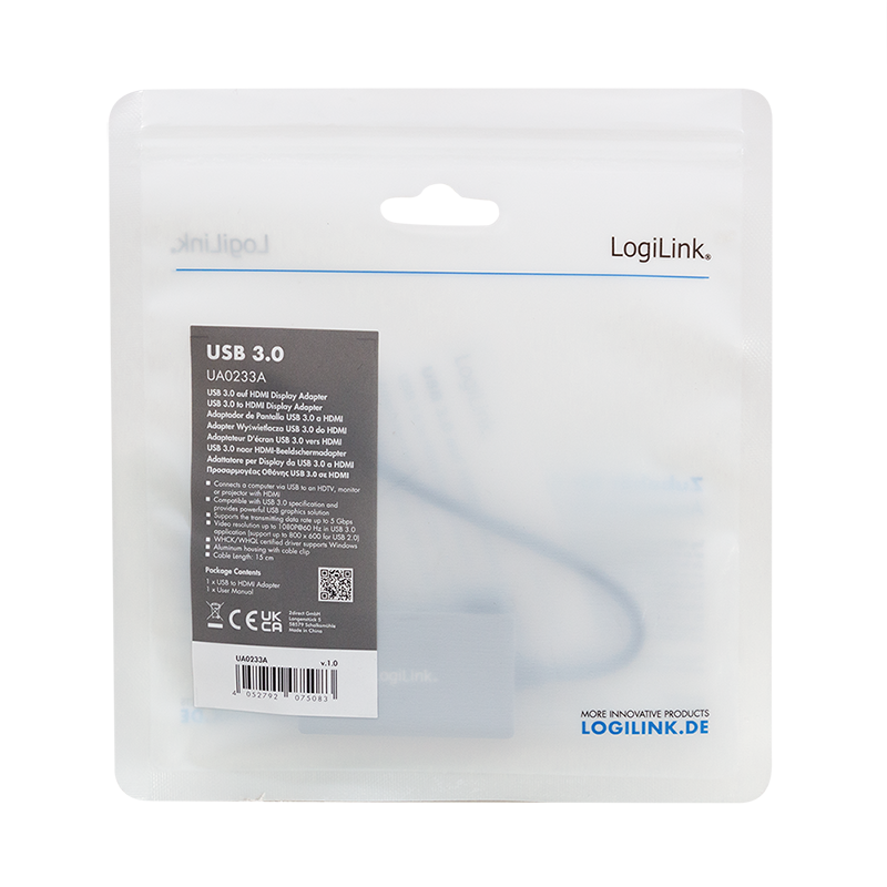 USB 3.0 til HDMI konverter - USB A han til HDMI hun