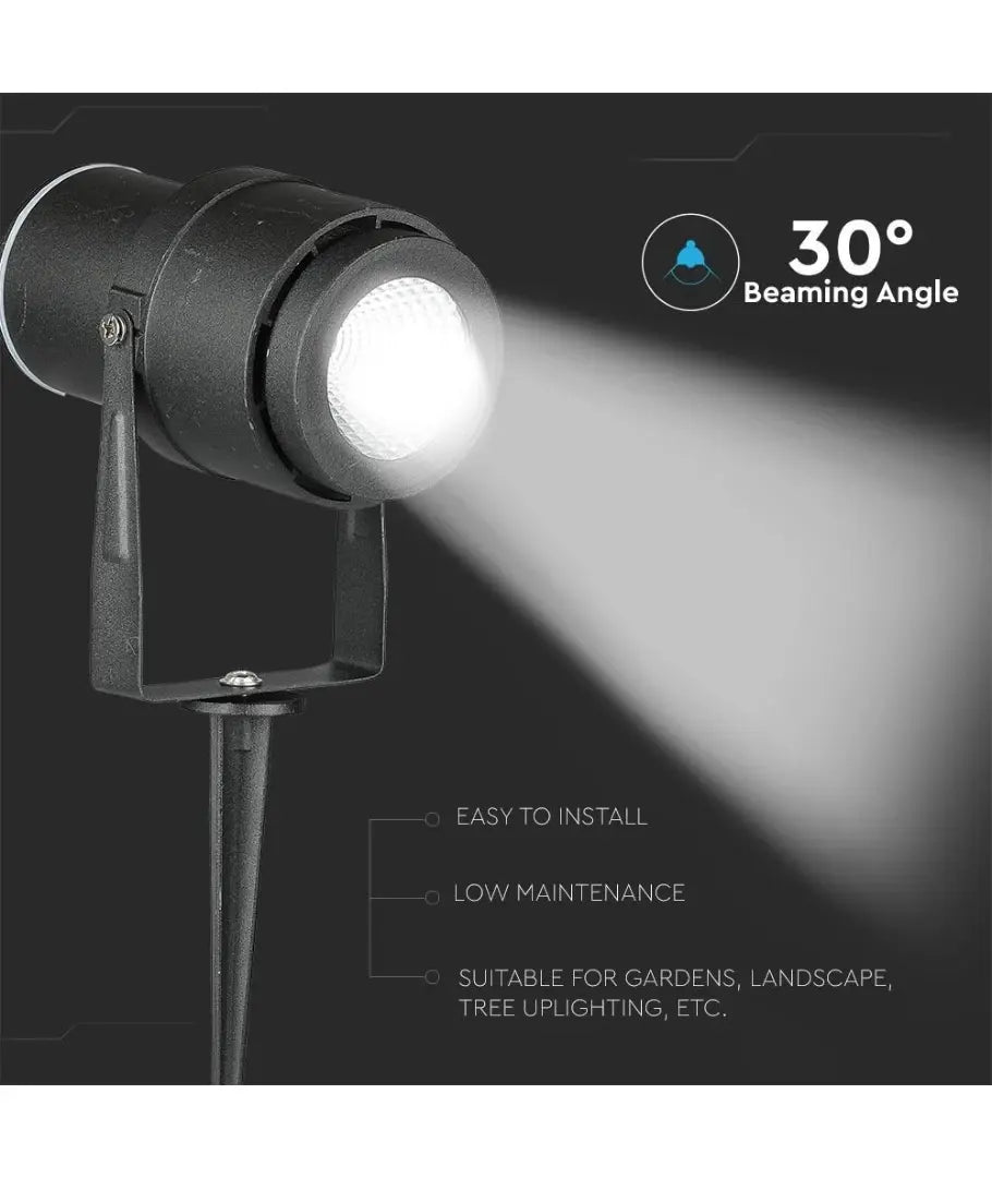 V-Tac 12W LED Havelampe Sort IP65 230V 720lm RA80