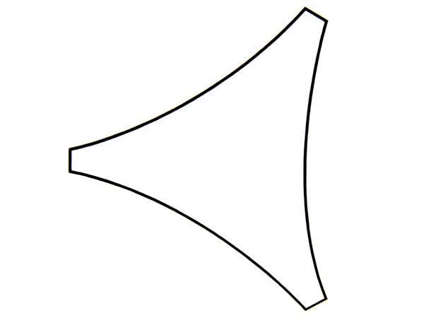 Trekantet solsejl - 3,6 x 3,6 x 3,6m vandgennemtræng., BEIGE