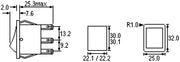 Vippekontakt - 2P OFF-(ON), 250V/16A, SORT