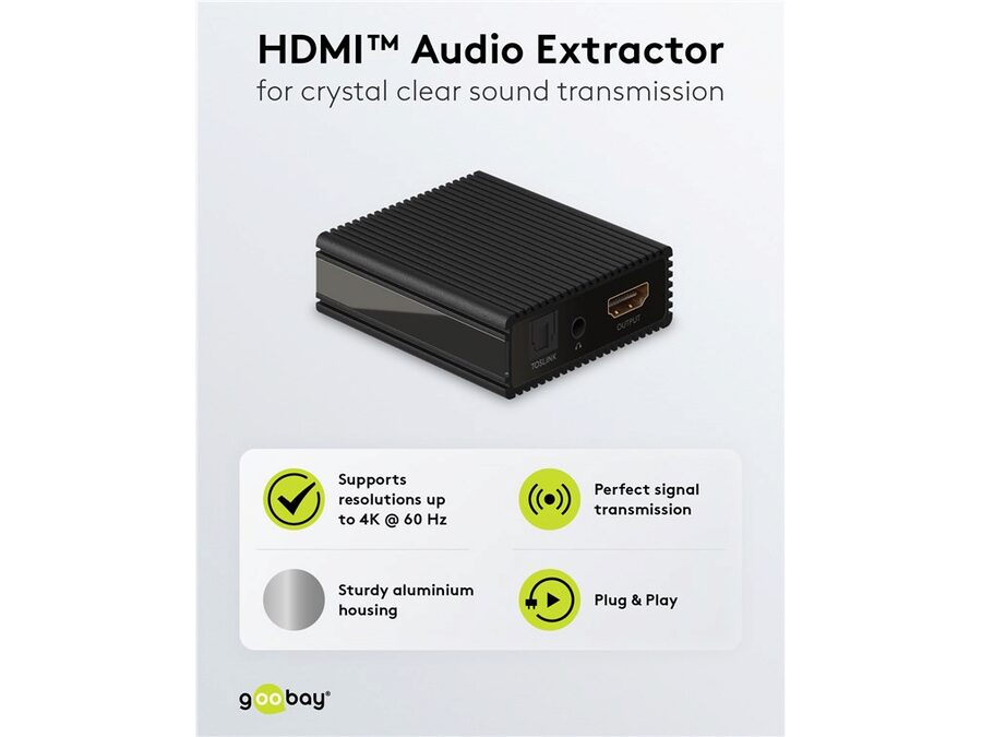 HDMI audio extractor - 2.0-/5.1-kan., ARC, S/PDIF/3.5mm