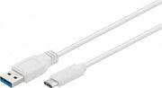 USB 3.0 kabel - USB A han til USB-C han, Hvid (0,2m)