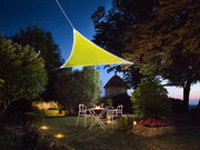 Trekantet solsejl m. LED kantlys - 3,6 x 3,6 x 3,6m GRØN