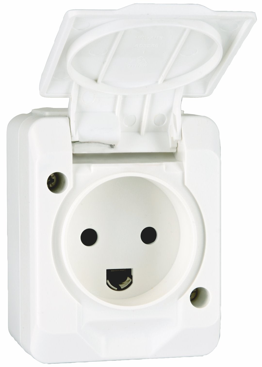 Kapslet stikkontakt IP44 - hvid