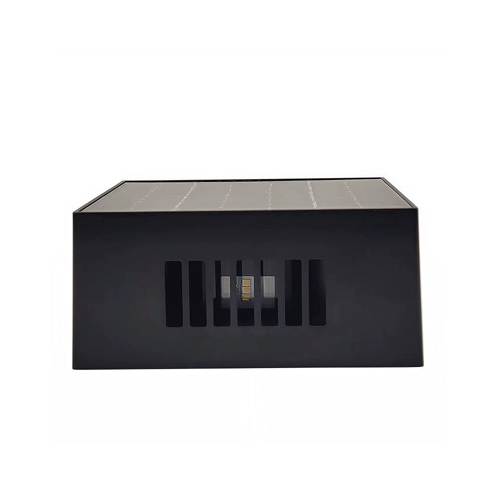 Solcelle sensor væglampe - Sort, roterbar, firkantet, skumringssensor, IP54, 3W, energibesparende