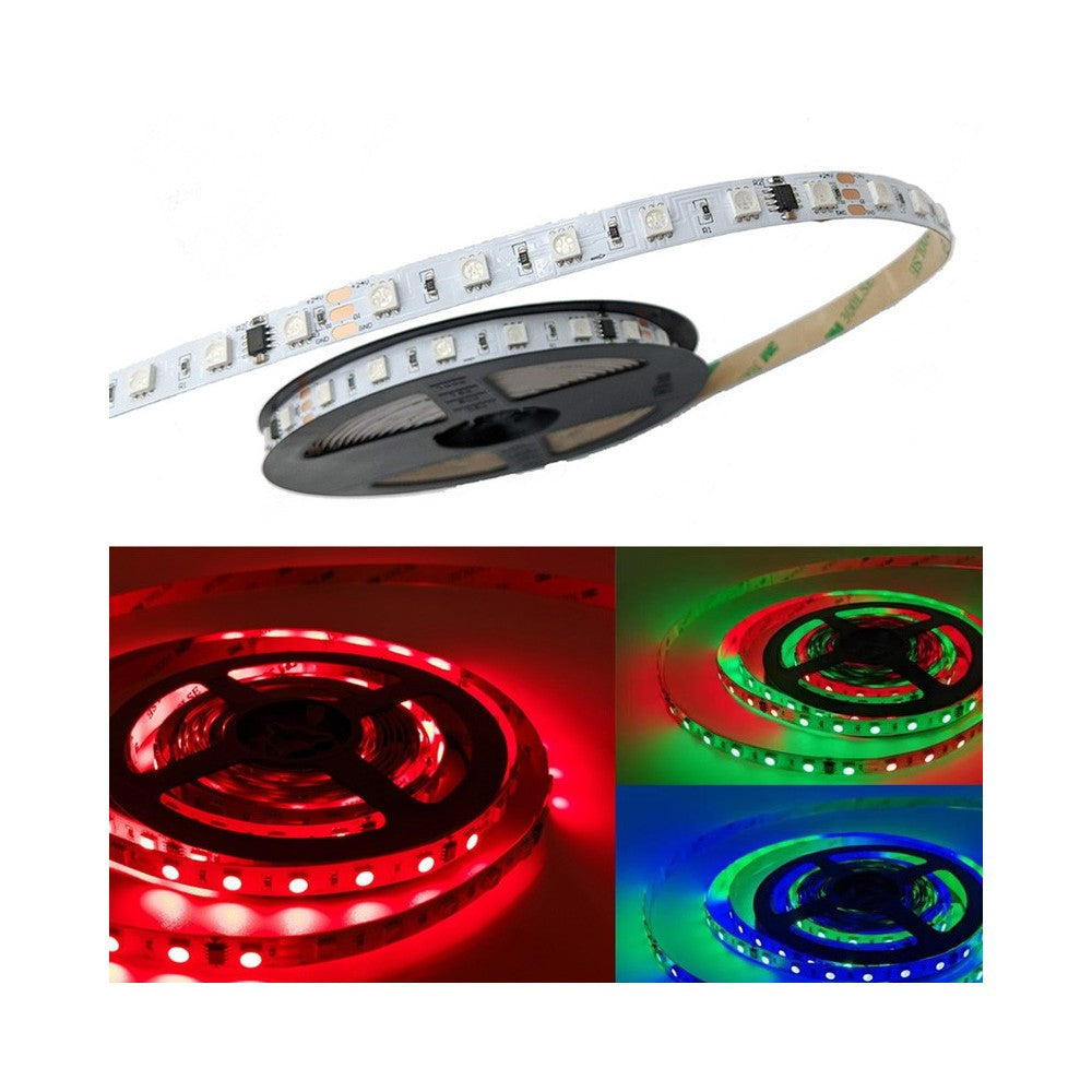 RGBIC LED-strips - 12W/m, 5m, IP20, 60 LED pr. meter, 24V