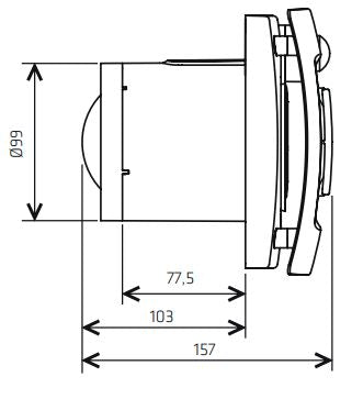 Ventilator Silent One Ø100 mm, med adaptiv hygrostat, hvid