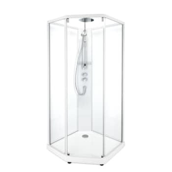Showerama 10-5 comfort femkantet brusekabine,100x100,hv/fros