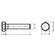 Stålbolt M12 x 40 mm, A4, DIN 933, 6-kant