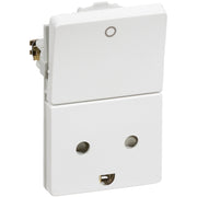 Fuga stikk. med jord/afbryder 1½m 2-pol - hvid