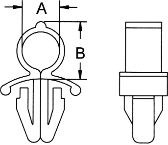 Selvfikserende kabelholder - Ø5,5mm mont.hul, Ø5,1mm kabel
