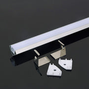 Monteringssæt med Diffuser til LED-Strips, Hjørne, 2000x19x19mm, Sølv