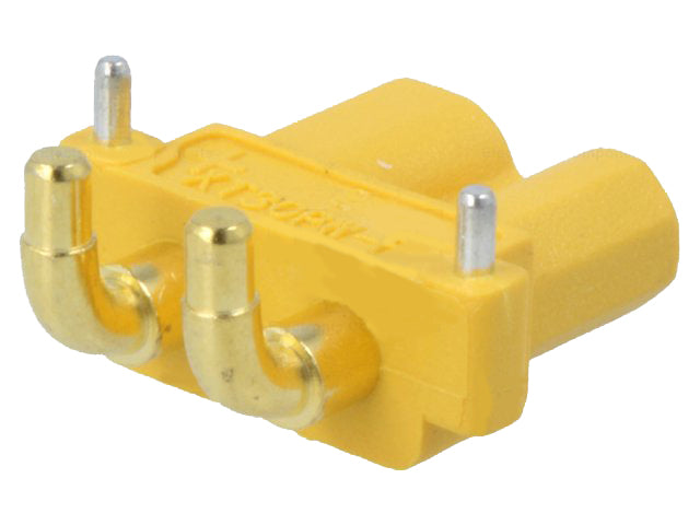 DC-XT30 fatning - 2pol hun, printben, 90°