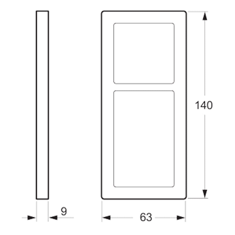 LK Fuga ramme BASE 63 2½m - lysegrå