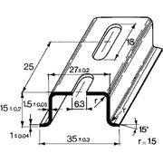 Dinskinne TS 35x15 mm med hul