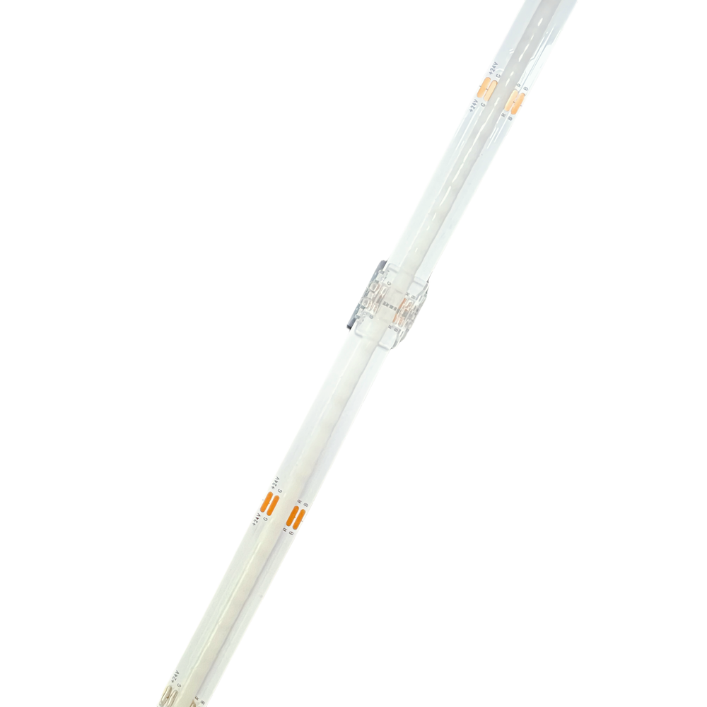 LED strip samler til RGB COB med 12mm bredde og IP20 beskyttelse, kompatibel med 5V-24V. Opgrader dit lyssetup!