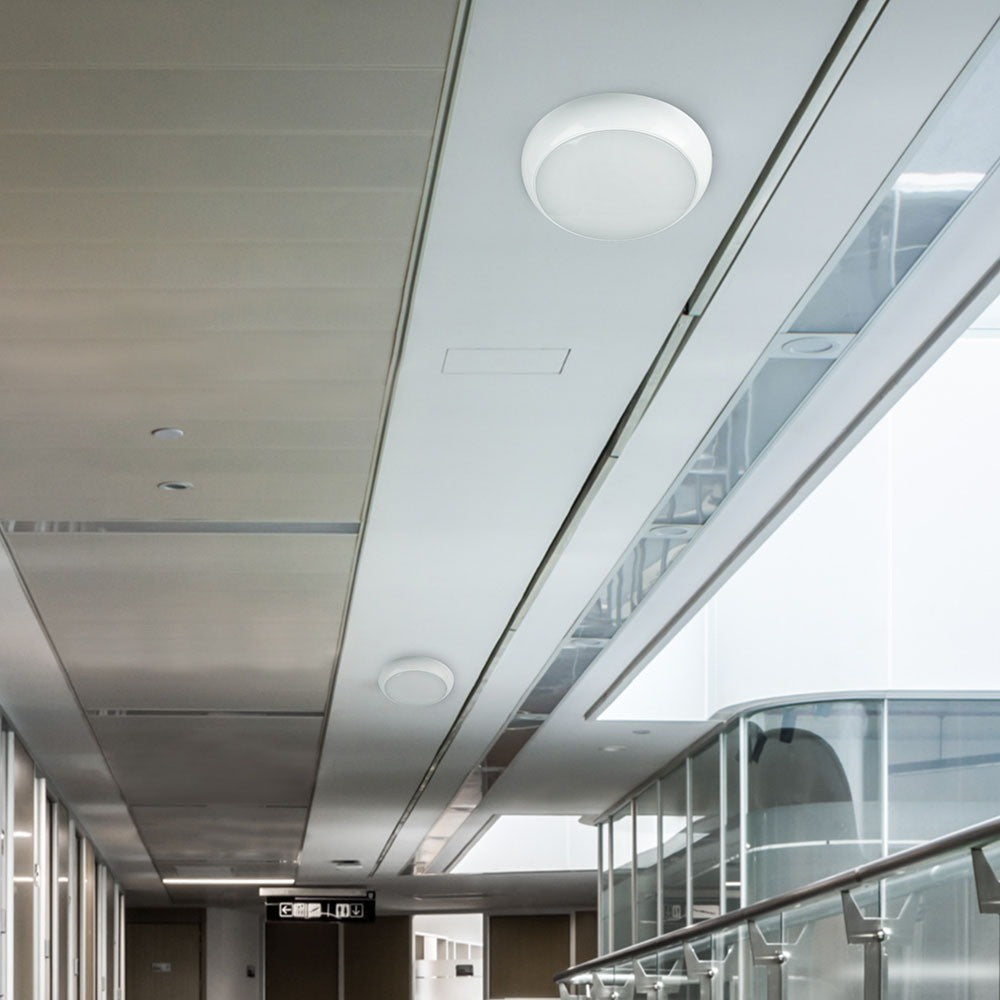 10W Fuldt Runde Dome Lys - Nødbatteri, Samsung Chip, 4000K, IP65, 720lm, RA80, 3 års garanti