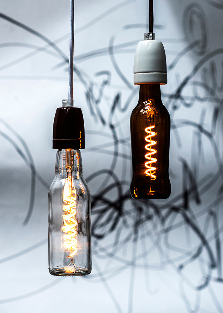 E27 Porcelænsfatning - Sort, m. trækaflastning