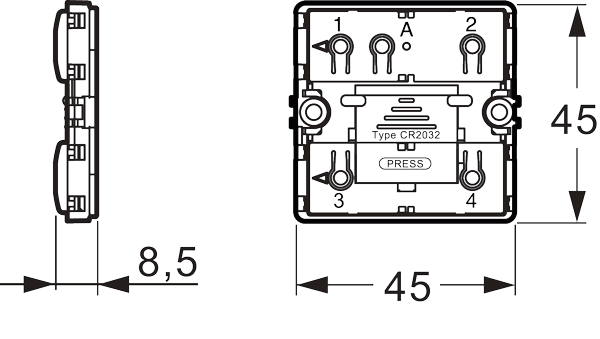 LK FUGA Wiser trådløs batteritryk 4 slutte