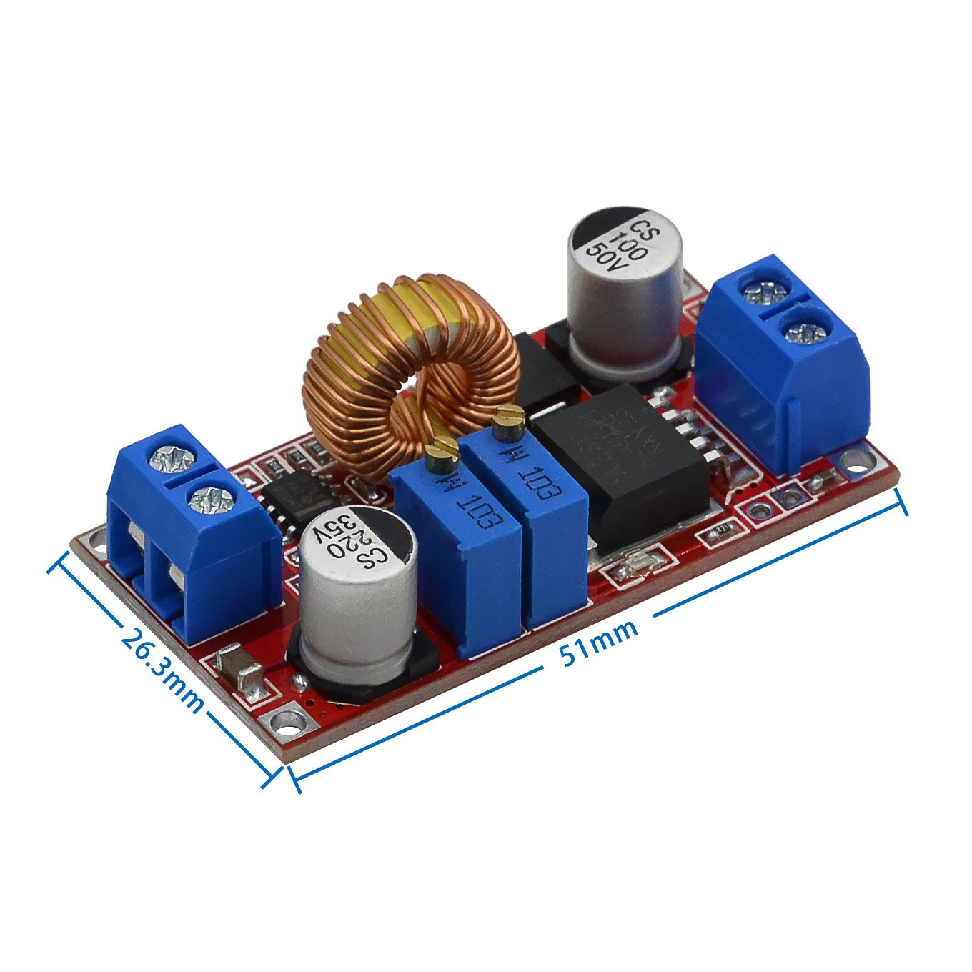 DC-DC (CV og CC) step-down konverter - 4-38 > 1,25-36V / 5A