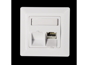 Vægdåse t. kabelkanal - 2 x Keystone snap-in, Hvid