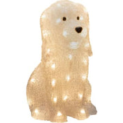 Konstsmide Siddende hund i akryl, 40 varmhvide LED, højde 31 cm.